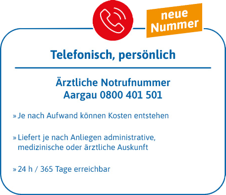 Notfall? Telefonisch, persönlich